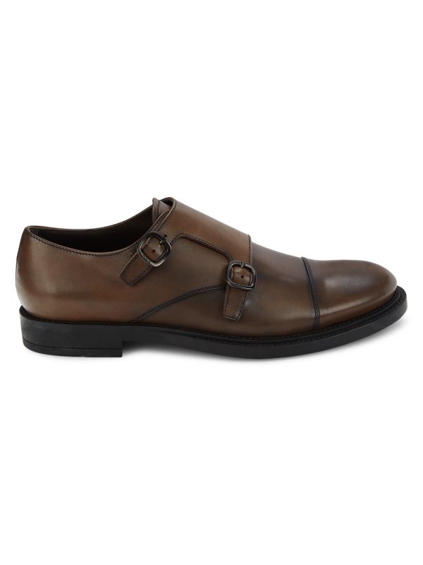 Tod's Leather Double Monk Strap Shoes
